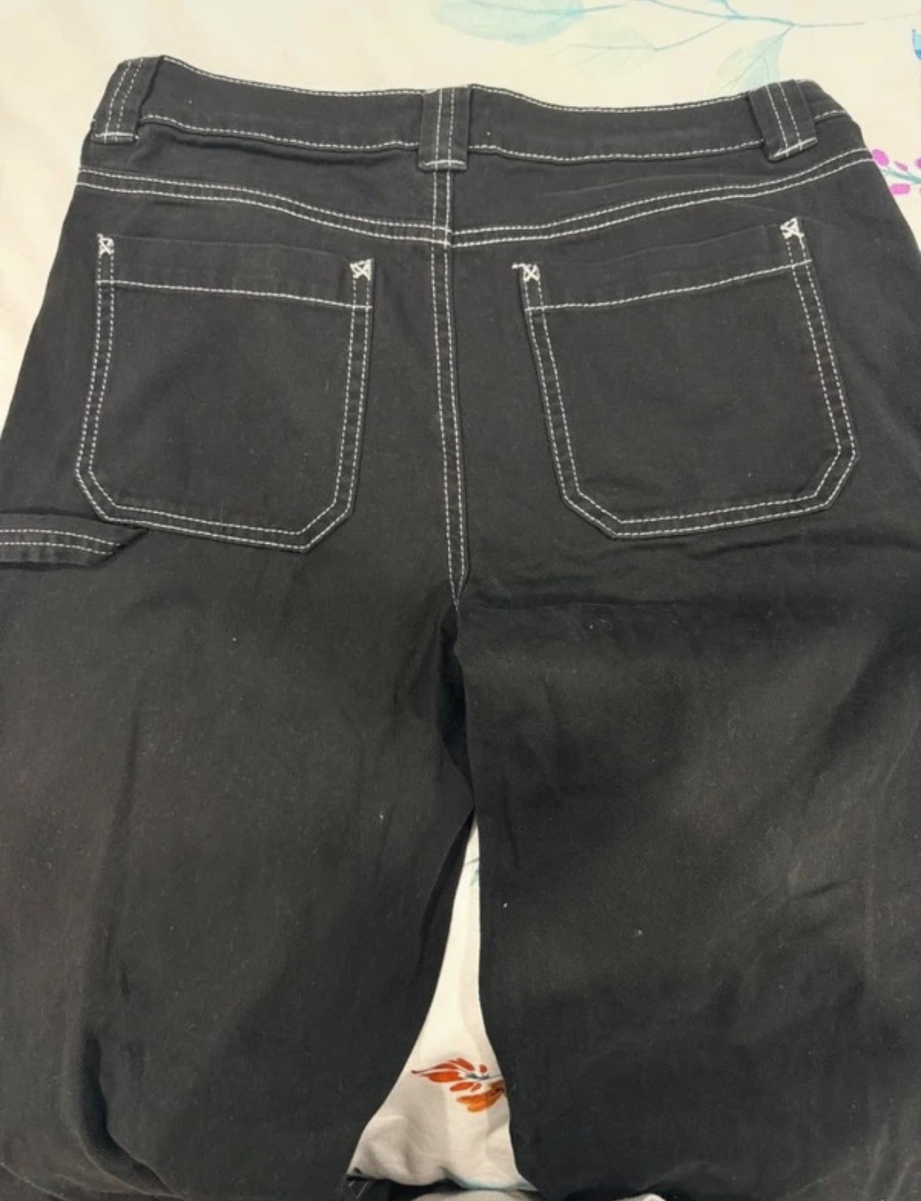 Garage Black High-Rise Cargo Pants Utility Wide Leg Y2K — view 2
