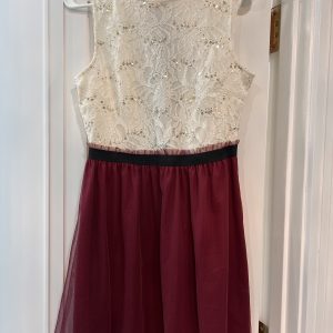Sleeveless White and Red Tulle Short dress